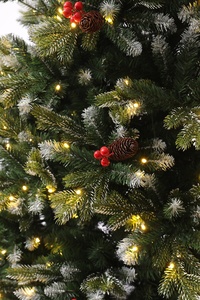 Bán buôn 6ft 7ft 8ft LED pre-ánh sáng sơn trắng sang trọng New Cây giáng sinh với <span class=keywords><strong>Red</strong></span> Berry Pine Cone - Product Image 2