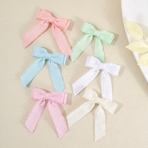 Barrette à cheveux artisanale européenne pour fille, mignonne, avec nœud, pour bébé, fête, <span class=keywords><strong>luxe</strong></span>, ruban, dessin animé, accessoires capillaires - Product Image 2