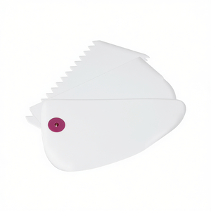 Espátula para masa, juego de 3 piezas, blanca con puntos rosas, herramienta para repostería - Product Image 2