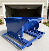 Nouveau bac basculant pour chariot élévateur de 2 mètres cubes, bac à déchets auto-vidant pour la vente au détail et les restaurants