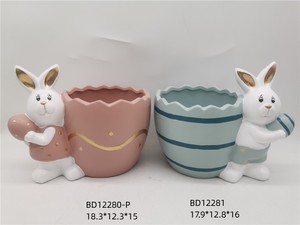 Jolis pots en céramique de Pâques bon marché décoration de jardin à la maison Pots en céramique pour plantes couvertures de pots de fleurs de Style Design de Noël - Product Image 3