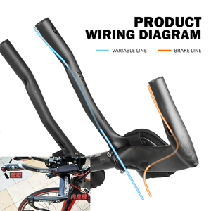 Guidon de vélo de montagne Toseek TTF12 en fibre de <span class=keywords><strong>carbone</strong></span> avec embouts pour le cyclisme de contre-la-montre - Product Image 6
