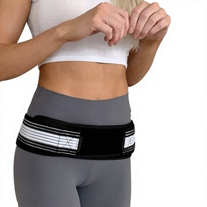 Cinturón adelgazante ajustable con cierre de gancho y bucle para moldear el cuerpo y reducir la cintura, neopreno y nailon gris - Product Image 1