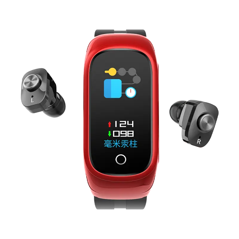 N8 Gelang TWS Tahan Air Gelang Olahraga Handsfree 2 In 1 Earbud TWS Nirkabel Pintar Bluetooth Earphone Jam Tangan Pintar
