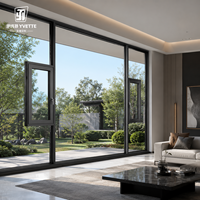 Fenêtre oscillo-battante en aluminium sur mesure YVETTE, écoénergétique, avec moustiquaire intégrée, isolation thermique, design moderne, système pour salon