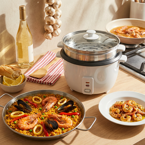 Hot Sale Nonstick Removable Inner Pot Portable Travel Electric <b>One</b> Touch White Soup Rice Cooker with Measuring <b>Cup</b> KC02005 - Product Image 5
