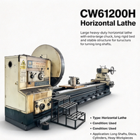 Tour horizontal conventionnel CW61200H avec support de repose-outil stable et longue course d'usinage pour le tournage et le façonnage de cylindres à parois épaisses