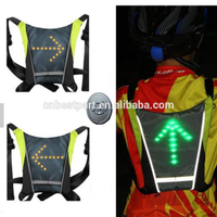 LED clignotant gilet vélo dos guidage lumière réfléchissant avertissement de sécurité vélo lumière sac à dos avec télécommande