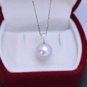 Collier pendentif pour femme en argent S925, perle d'eau douce blanche et violette 11-12mm, forte luminosité, légers défauts, directement de l'usine - Product Image 5