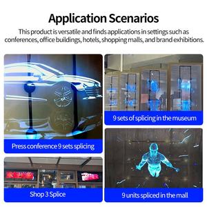 180CM HDMI 3D Holograma Ventilador Proyector Nube Centro comercial Control Alta resolución LED Pantalla en tiempo <span class=keywords><strong>real</strong></span> Publicidad Equipo holográfico - Product Image 4