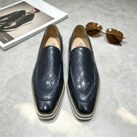 Prêts à être expédiés, mocassins plateforme légers pour hommes, en cuir véritable, à enfiler, semelles confortables améliorées, 1 paire MOQ