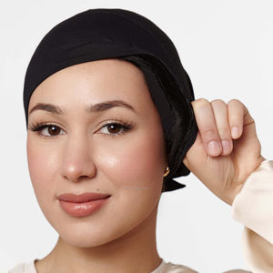 <span class=keywords><strong>LO</strong></span>.LOVE Fluweelzachte Anti-slip Hoge Kwaliteit Op Maat Gemaakt Elegant IJs Bamboe Jersey Katoen Verwarmende Muslim Sjaal Binnenmuts Hijab - Product Image 1