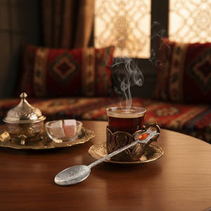 Cuchara de té y café de diseño otomano, Color plateado - Product Image 3