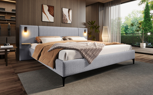 Cama King Size de Lujo con Estructura de Madera Tapizada, Diseño Moderno, Cama Doble, Muebles de Dormitorio para Sala de Estar - Product Image 3