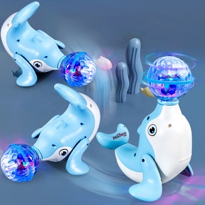 Novedades, Juguetes Sensoriales Divertidos para Bebés, Juguete Eléctrico Giratorio con Música y Luz, Juguetes de Delfines para Bebés - Product Image 3