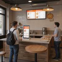 Kiosque numérique d'intérieur ultra-fin, petit écran interactif LCD, lecteur publicitaire Android, portable, avec SIM et WiFi