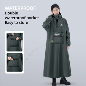 Impermeabile elettrico da donna <span class=keywords><strong>Poncho</strong></span> antipioggia lungo Unisex adulto Unisex in tessuto Oxford addensato per studenti - Product Image 5