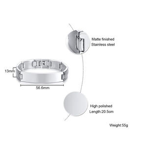 SC пользовательские ручные часы цепи ювелирные изделия из нержавеющей стали гравировки Регулируемый идентификации медицинский браслет для мужчин - Product Image 6