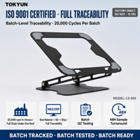 Nouveau support d'ordinateur portable réglable, pliable à 180 degrés, en acier thermolaqué, support pour tablette, capacité de charge de 22 lb, OEM ODM Factory