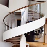 Escalier en colimaçon compact 2205, structure en acier inoxydable duplex + marches pliables en chêne américain, pour maisons miniatures écologiques intérieures