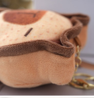 Porte-clés en peluche Capybara Kawaii, jouet en peluche doux et moelleux, pendentif de sac, breloque clé, motif biscuit et pain grillé