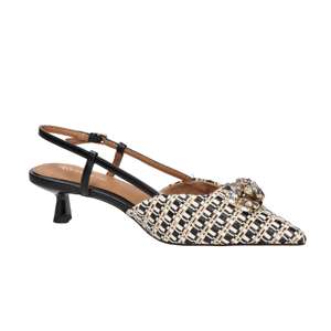 Tamaris Donna Slingback 1-29512-46 Beige/<b>Black</b> 37 4 Cm Heel <b>Pumps</b> - Product Image 2