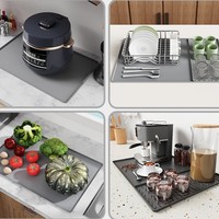 Tapis de café en silicone avec bords surélevés Tapis de bar et tapis de séchage de vaisselle détachable pour les comptoirs Tapis et tampons de cafetière Produit