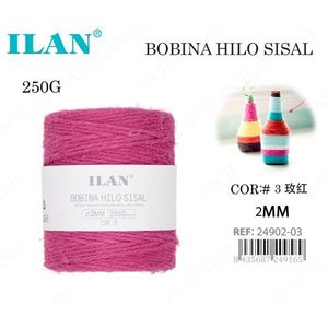 Spago di sisal Ilan, bobina da 2 mm, fucsia, 250 g, per artigianato e cucito - Product Image 1