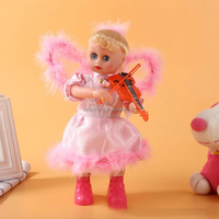 En stock : Poupée ange réaliste pour filles, jouet électrique à piles, avec fonctions de lecture, de percussion, de violon et d'orgue, en anglais et en arabe