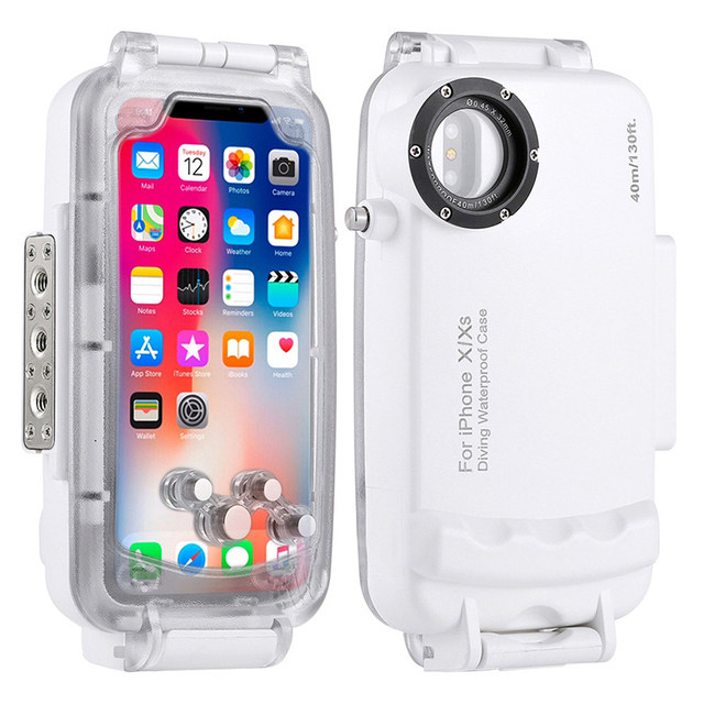 40m/130ft Waterproof Diving Housing Photo Video Taking Underwater Cover Case for iPhone X / XS