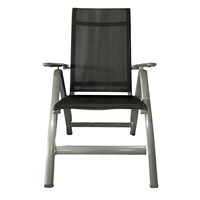 Ensemble de chaises de salle à manger d'extérieur modernes en métal brun, respirantes, rembourrées, pliables, 7 positions, pour salon