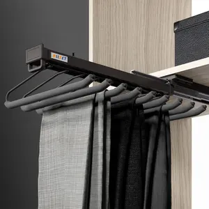 Tủ Quần Áo Gắn Trên Cùng Pull-Out Với Giảm Xóc Trượt Hanger Rack Quần Giá Phòng Ngủ Nội Thất Nội Thất Nhà Hiện Đại