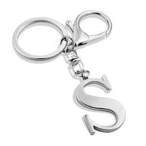 LLavero de alfabeto con inicial de oro de acero inoxidable a la moda Simple 26 letras colgante de Metal accesorios para bolso iniciales en inglés de la A-Z - Product Image 6