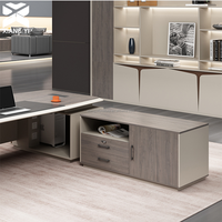 Bureau de direction moderne en bois de luxe, finition brillante, pour bureau de PDG, mobilier de bureau modulaire, Scrivania