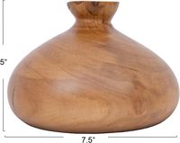 Vase décoratif en bois de Paulownia finition noyer, léger, accent moderne pour la maison