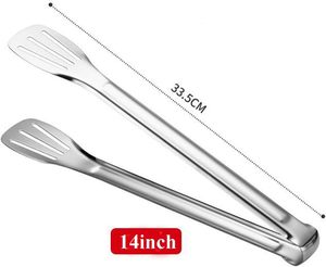 Stainless Steel Tongs Set of 4 Dishwasher Safe Kitchen Utensils for Grilling Cooking Steaming Food Handling - Product Image 2