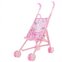 Chariot de poupée gothique en plastique à pousser pour petites filles de 4 à 6 ans