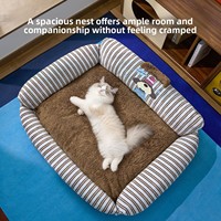 Canapé-lit pour chat et chien Nine Pets, coussin en mousse à mémoire de forme en flanelle amovible et lavable, chaud et apaisant pour l'automne et l'hiver, anti-anxiété, pour petits et moyens animaux