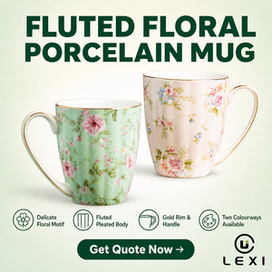 Taza de Cerámica Floral Rosa con Diseño de Flor de Cerezo, Cuerpo Acanalado Cónico, Interior Blanco, Taza de Café al por Mayor para Hogar, Cocina, Té, Regalo, Decoración - Product Image 2