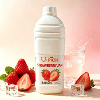 2kg Commercieel Aardbeienconcentraat, 40% Echt Fruit Sap, 9x Verdunbaar voor Bubble Tea & Dranken