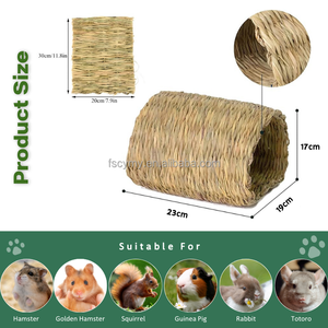 Dokuma tavşan doğal çim Hutch saklanma tünel katlanabilir gine domuzcuk yuvası çiğnemek Mat - Product Image 2