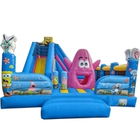 Toboggan gonflable sur le thème marin en PVC personnalisé, ensemble de château gonflable, pour location de parcs d'attractions en plein air