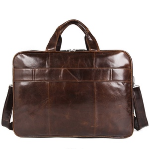 Sac d'affaires rétro en cuir véritable pour hommes, sac à main de grande capacité, porte-documents pour ordinateur, étanche et pratique B0386 - Product Image 4