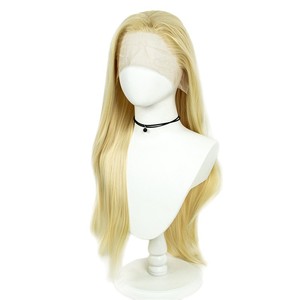 Platinum Blond Hand-woven Chemical Fiber Lace Headpiece 13*3 Large Area High-definition Front Lace Wig Female <strong>Lacewig</strong> - Product Image 1