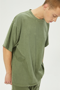 Gota Ombro 100% Algodão Liso <span class=keywords><strong>T</strong></span>-shirts Bulk Unisex Qualidade Solto Fit Em Branco Homens <span class=keywords><strong>T</strong></span> <span class=keywords><strong>Shirt</strong></span> Oversized Exército Verde dos homens <span class=keywords><strong>T</strong></span> <span class=keywords><strong>Shirt</strong></span> - Product Image 3