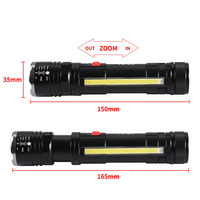 T6 COB lumière latérale Zoomable étanche queue aimant stylo clip rechargeable usb led tactique torche lumière lanterne lampe de poche extérieure