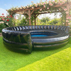Canapé gonflable rond de qualité commerciale, durable, noir, pour <span class=keywords><strong>piscine</strong></span>, idéal pour les locations et les lieux de divertissement - Product Image 1