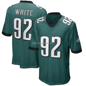 Maillot de joueur à la retraite de football américain cousu en gros uniforme de <span class=keywords><strong>l</strong></span>'équipe américaine vert minuit pour hommes 1 Hurts 62 Kelce Smith - Product Image 4