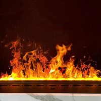 Chimenea de agua atomizadora de lujo 3D LED llama Media pared espejo chimenea eléctrica debajo de la TV para la decoración del Hotel de la casa