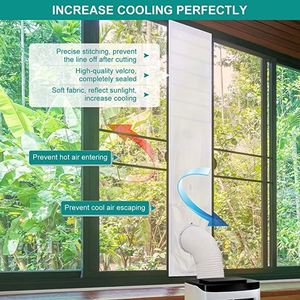 Window Ventilation Kit Adjustable Flexible Pipe Kit <b>Seal</b> <b>Strip</b> for Home Garden Mobile air Conditioning Window - Product Image 6